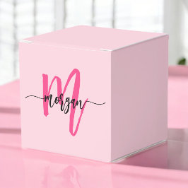 Monogram Stylish Modern Hot Pink Geschenkschachtel