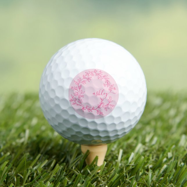 Monogram Stylish Modern Hot Pink Golfball (Insitu T-Shirt)