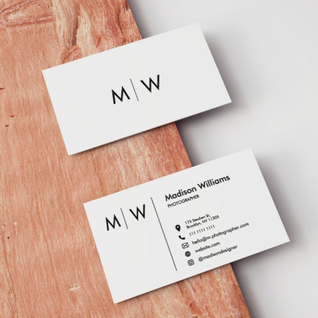 Monogram Stylish Modern Minimalistisch Business Ca Visitenkarte (Von Creator hochgeladen)