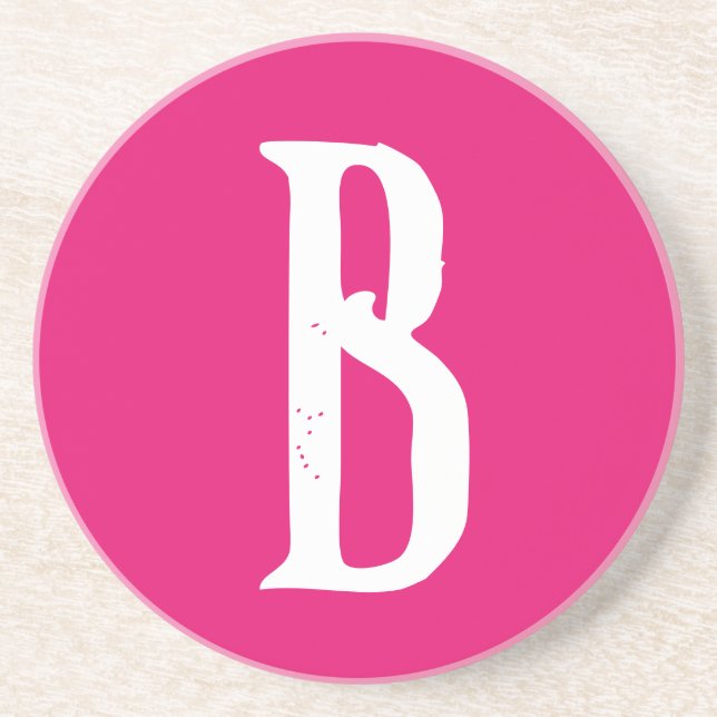 MONOGRAM STYLISH SCRIPT SANDSTONE UNTERSETZER (Vorne)