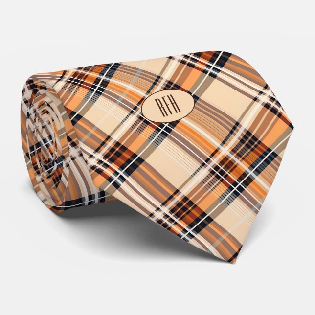 Monogram Stylish Summer Diagonal Plaid Necktie Krawatte (Gerollt)
