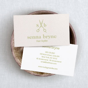Monogram Stylist-Schere Rosa Leder Visitenkarte