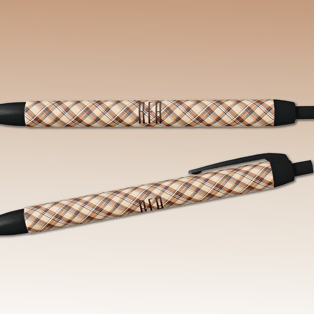 Monogram | Summer-Fall Diagonal Plaid Ink Kugelschreiber (Von Creator hochgeladen)