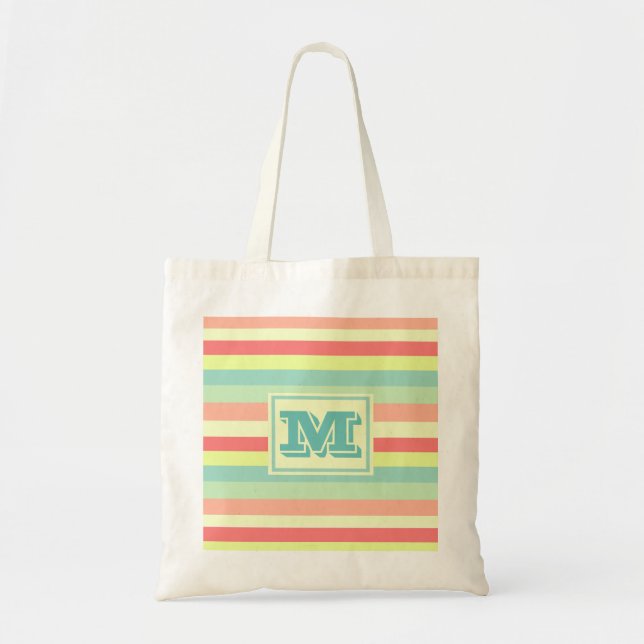 Monogram Summer Stripes Tragetasche (Vorne)