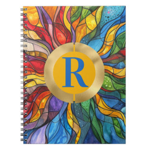 Monogram Sun Mosaik Hartglas Notizblock