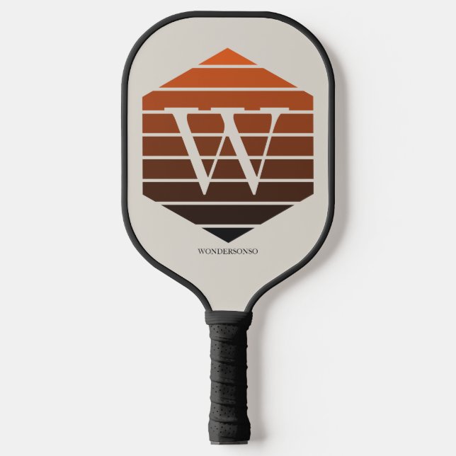 Monogram Sunset Gradient hexagon Pickleball Schläger (Vorderseite)