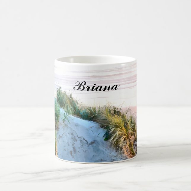 Monogram Sunset on Florence Oregon Dunes Kaffeetasse (Mittel)