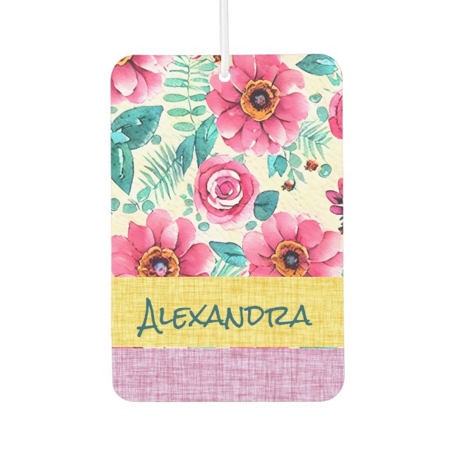 Monogram sweety pink floral with texture autolufterfrischer (Vorderseite)