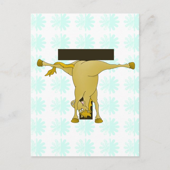 Monogram T Pony Horse Personalisiert Postkarte (Vorderseite)