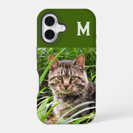 Monogram Tabby Cat Foto Phone Case iPhone 16 Hülle