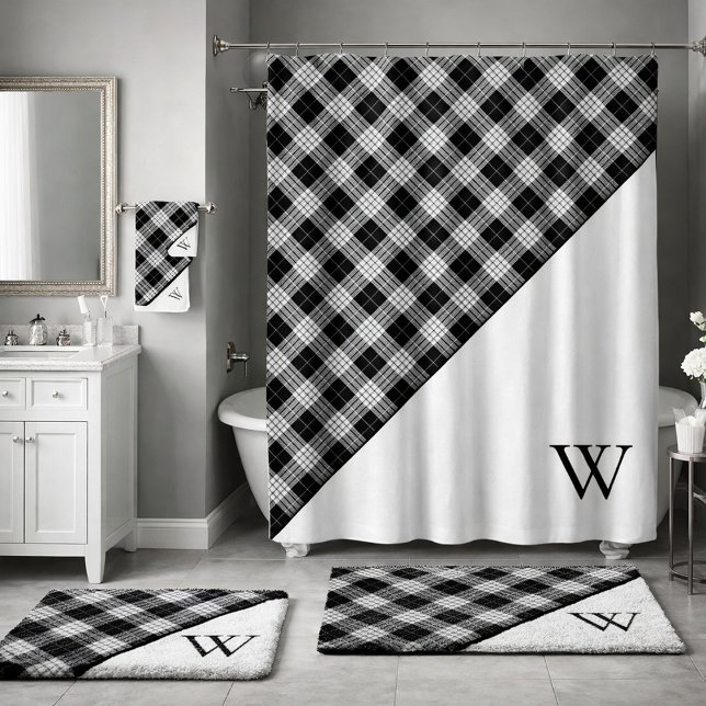Monogram Tartan Plaid  Duschvorhang (Von Creator hochgeladen)