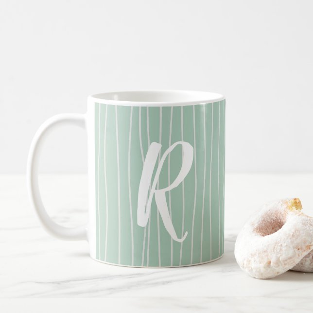Monogram-Tasse personalisieren Moderne Bambusdruck Kaffeetasse (Mit Donut)