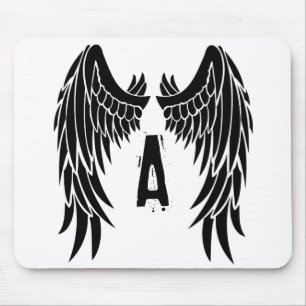 Monogram Tattoo Angel Wing Mousepad