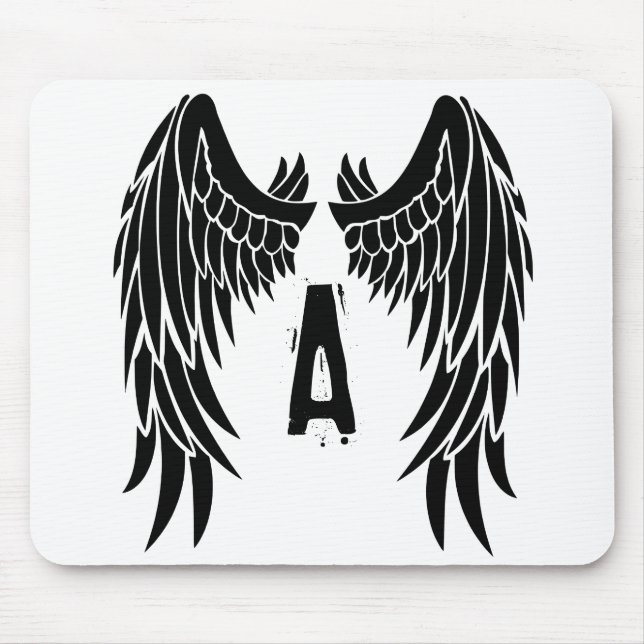 Monogram Tattoo Angel Wing Mousepad (Vorne)
