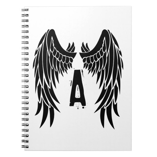 Monogram Tattoo Angel Wing Notizblock (Vorderseite)
