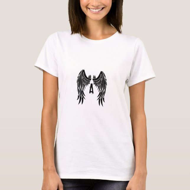 Monogram Tattoo Angel Wing T-Shirt (Vorderseite)