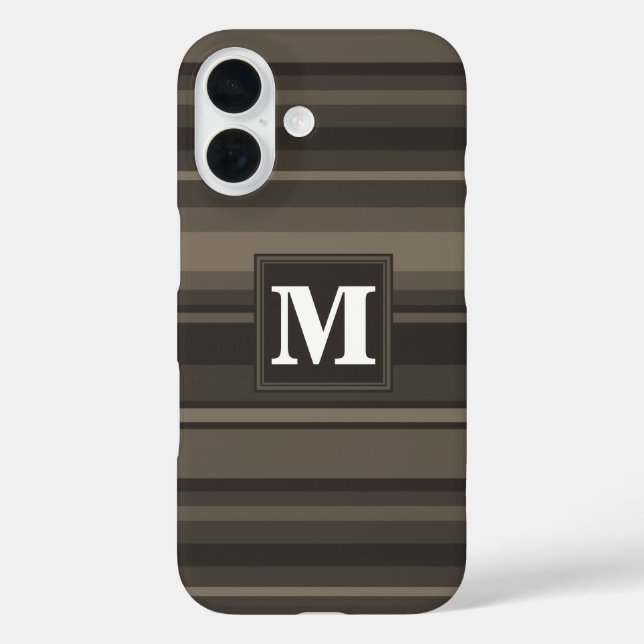 Monogram Taupe Case-Mate iPhone Hülle (Rückseite)