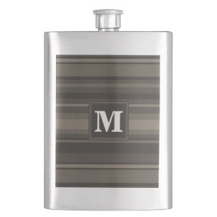 Monogram Taupe Flachmann
