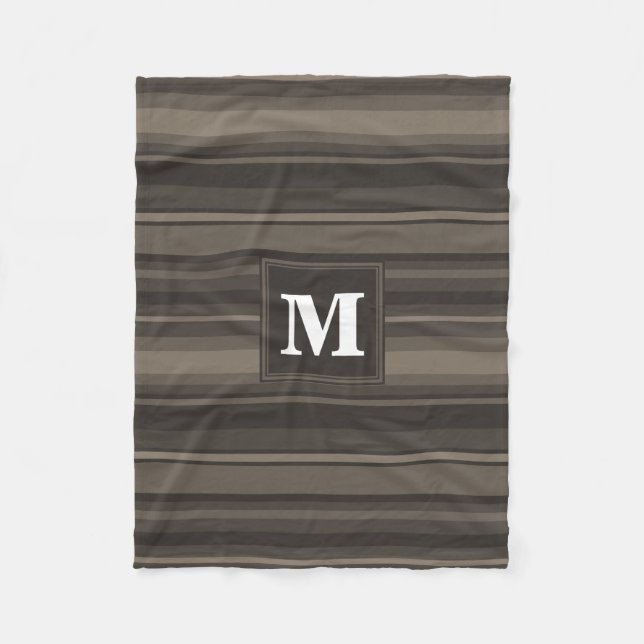 Monogram Taupe Fleecedecke (Vorderseite)