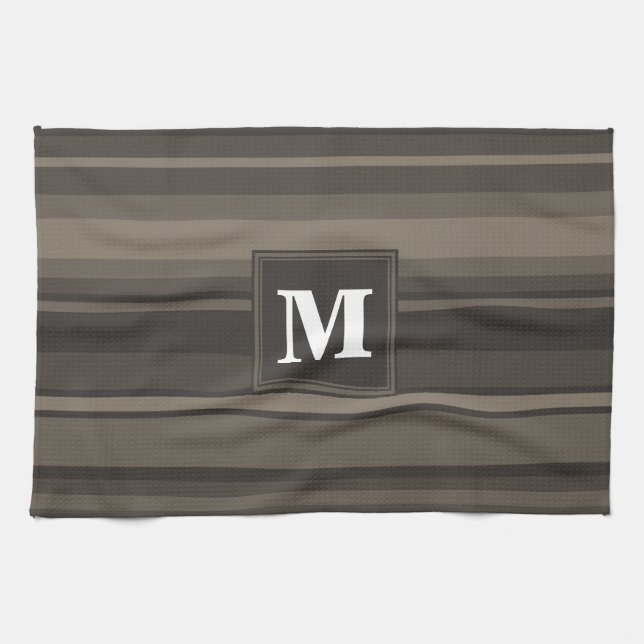 Monogram Taupe Geschirrtuch (Horizontal)