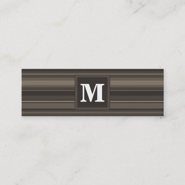 Monogram Taupe Mini Visitenkarte (Vorderseite)