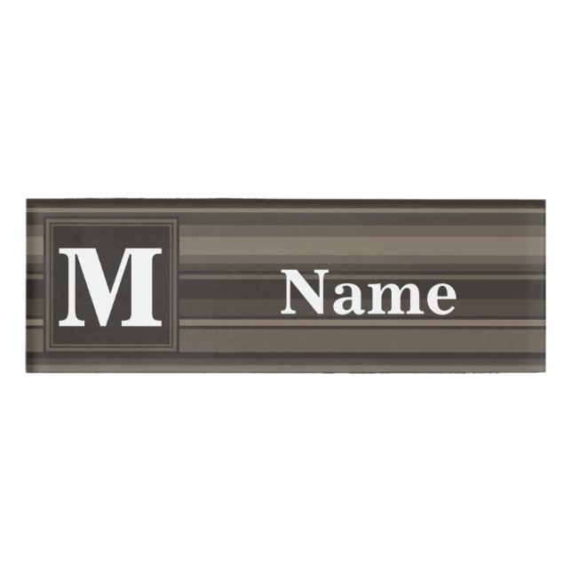 Monogram Taupe Namenschild (Vorderseite)