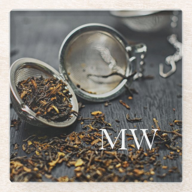 Monogram Tea Glasuntersetzer (Vorderseite)