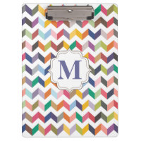 Monogram Teachers Clip-Board Zickzack Muster