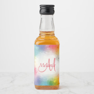 Monogram Template Abstrakt farbenfroh Modern Rainb Alkoholflaschenetikett