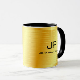 Monogram Template Elegant Gold Look Trendy Tasse