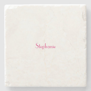 Monogram Template Pink Individuelle Name Gift 2023 Steinuntersetzer