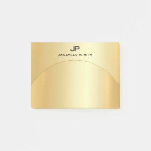 Monogram Template Trendy Gold Look Elegant Post-it Klebezettel