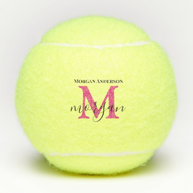 Monogram Tennis Gifts For Her Player Women Girls Tennisbälle (Vorderseite)