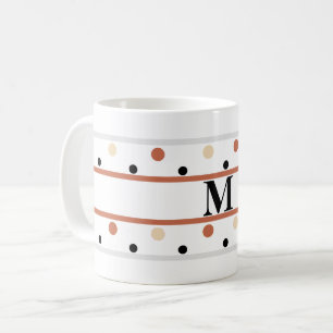 Monogram Terra Cotta Sand Polka Dots Kaffeetasse
