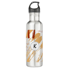 Monogram Terracotta Abstrakt Doodle Edelstahlflasche