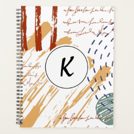 Monogram Terracotta Abstrakt Doodle Planer