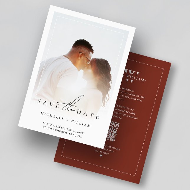 Monogram Terracotta Wedding Foto Frame Modern Save The Date (Monogram Terracotta Wedding Photo Frame Modern Save The Date
)