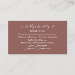 Monogram Terracotta Wedding RSVP Enclosure Card Begleitkarte