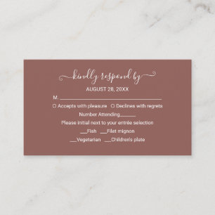 Monogram Terracotta Wedding RSVP Enclosure Card Begleitkarte
