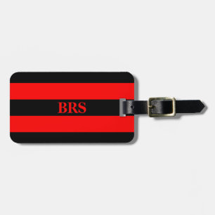 Monogram Three Black Strip on Red Gepäckanhänger