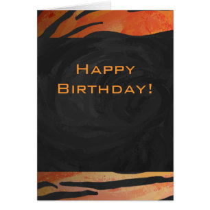 Monogram Tiger Hot Orange und Schwarz Print Muster