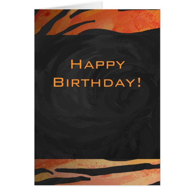 Monogram Tiger Hot Orange und Schwarz Print Muster (Vorne)