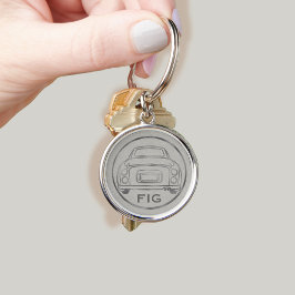 Monogram Topaz Mist Silver Figaro Schlüsselanhänger