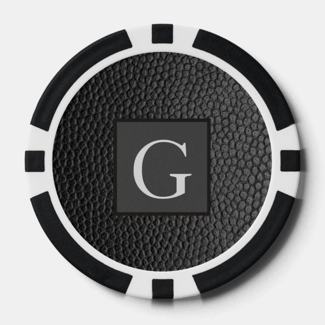 Monogram Trauzeuge Trauzeuge Black Leather Print Pokerchips (Vorderseite)