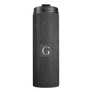 Monogram Trauzeuge Trauzeuge Black Leather Print Thermosbecher