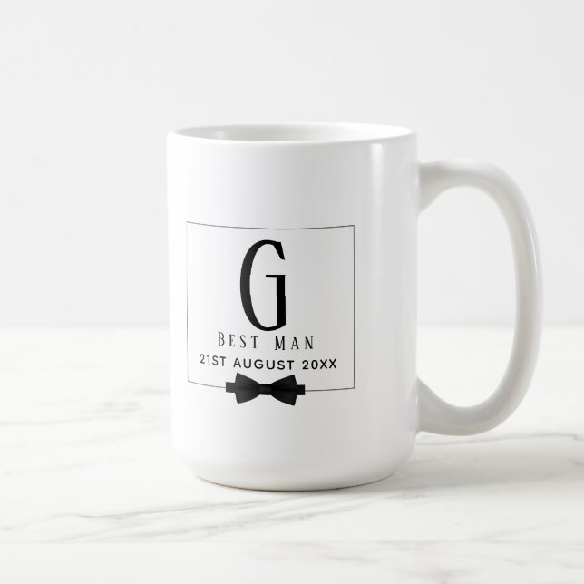 Monogram TRAUZEUGE Trauzeugen Trauzeuge Schwarze K Kaffeetasse (Rechts)
