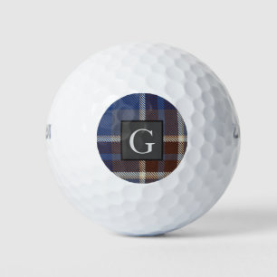 Monogram Trauzeugen Trauzeuge Blue Gray Tartan Bla Golfball