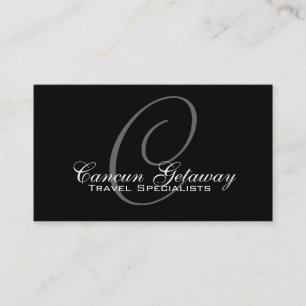 Monogram Travel Agent Business Card Visitenkarte