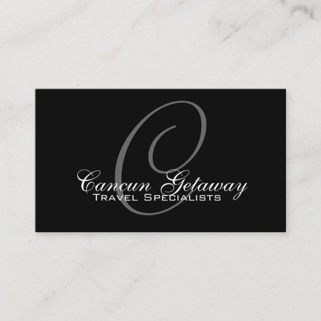 Monogram Travel Agent Business Card Visitenkarte (Vorderseite)