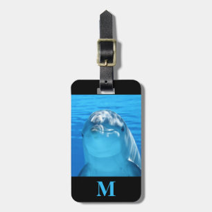 Monogram Travel Delphin in Blue Ocean Water Gepäckanhänger